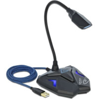 Delock Desktop USB Gaming Microphone with Gooseneck and Mute Button