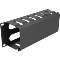 Delock 10″ Cable Management Routing Panel with 2 openings 1U black