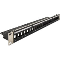 Delock 19″ Keystone Patch Panel 24 port with strain relief black
