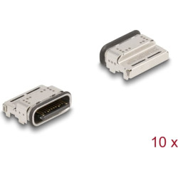 Delock USB 5 Gbps USB Type-C™ female 24 pin SMD connector for solder mounting waterproof 10 pieces