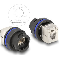 Delock RJ45 Cat.6A built-in connector with LSA connection black