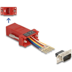 Delock D-Sub 9 pin male to RJ45 female Assembly Kit red