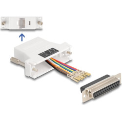 Delock D-Sub 25 pin female to RJ45 female Assembly Kit white