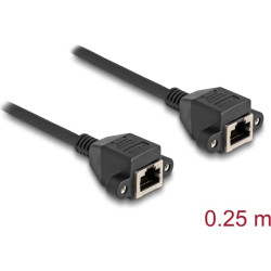 Delock RJ50 Extension Cable female to female S/FTP 0.25 m black