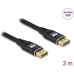 Delock DisplayPort Cable 8K 60 Hz 3 m black metal