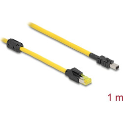 Delock Cable RJ45 plug Cat.6 to Mini I/O 8 pin D-shape type 2 plug 1 m yellow