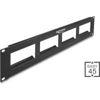 Delock Easy 45 19″ Patch Panel cut-out 4 x 90.5 x 45.2 mm, 2U, black