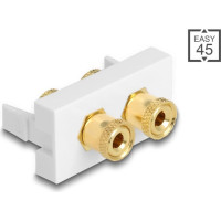 Delock Easy 45 Module 2 x binding post, red / black ring 22.5 x 45 mm