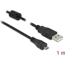 Delock USB 2.0 Cable Type-A male to USB 2.0 Micro-B male 1 m black