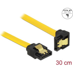 Delock SATA 3 Gb/s Cable straight to downwards angled 30 cm yellow