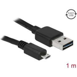 Delock Cable EASY-USB 2.0 Type-A male > USB 2.0 Type Micro-B male 1 m black