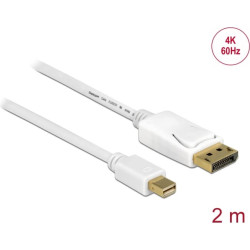 Delock Cable Mini DisplayPort 1.2 male > DisplayPort male 4K 60 Hz 2.0 m