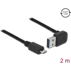 Delock Cable EASY-USB 2.0 Type-A male angled up / down > USB 2.0 Type Micro-B male 2 m