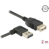 Delock Extension cable EASY-USB 2.0 Type-A male angled left / right > USB 2.0 Type-A female 2 m