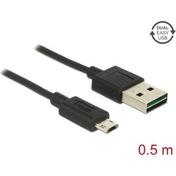 Delock Cable EASY-USB 2.0 Type-A male > EASY-USB 2.0 Type Micro-B male 0,5 m black