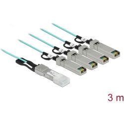 Delock Active Optical Cable QSFP+ to 4 x SFP+ 3 m