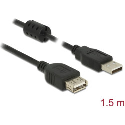 Delock Extension cable USB 2.0 Type-A male > USB 2.0 Type-A female 1.5 m black