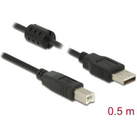 Kabelis USB2.0 AM > BM, melns, 0.5m, Delock