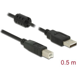 Delock Cable USB 2.0 Type-A male > USB 2.0 Type-B male 0.5 m black