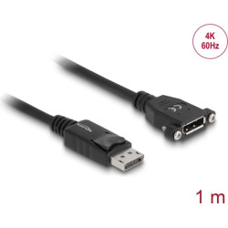 Delock Cable Displayport 1.2 male - Displayport female panel-mount 1 m
