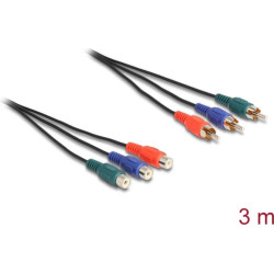 Delock RCA RGB Extension Cable 3 x male to 3 x female 3 m