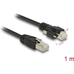 Delock GigE Camera Cable RJ45 plug to RJ45 plug with screws Cat.6 S/FTP 1 m