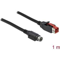 Delock PoweredUSB cable male 24 V to Mini-DIN 3 pin male 1 m for POS printers and terminals