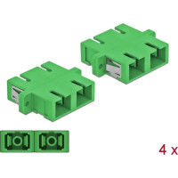 Delock Optical Fiber Coupler SC Duplex female to SC Duplex female Single-mode 4 pieces green