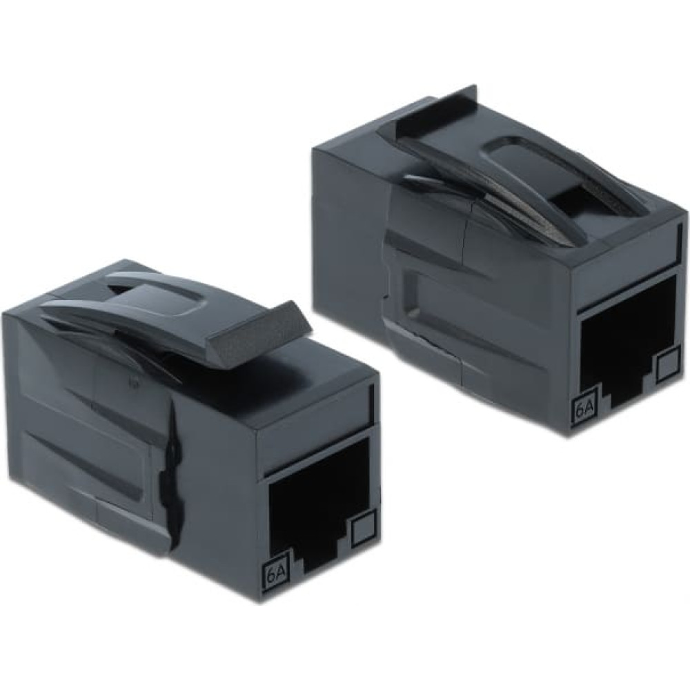 Delock Keystone Module RJ45 jack > RJ45 jack Cat.6A UTP black