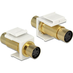 Delock Keystone module Mini-DIN 4 pin female  female gold plated