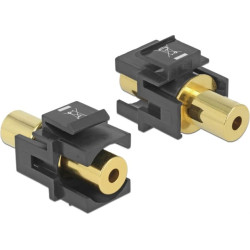 Delock Keystone Module stereo jack female 3.5mm 4pin - stereo jack female 3.5mm 4pin gold plated black