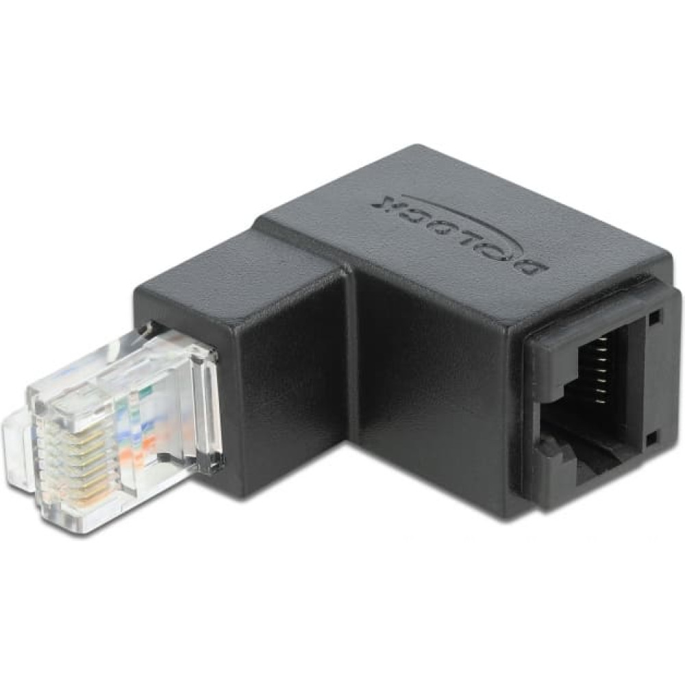 Delock Adapter RJ45 plug downwards angled > RJ45 jack Cat.6 UTP