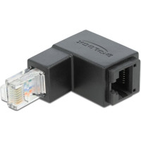Delock Adapter RJ45 plug downwards angled to RJ45 jack Cat.6 UTP