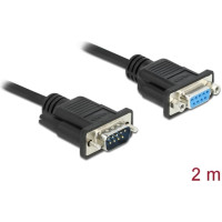 Delock RS-232 Cable Serial D-Sub9 male to female with narrow plug housing 2 m