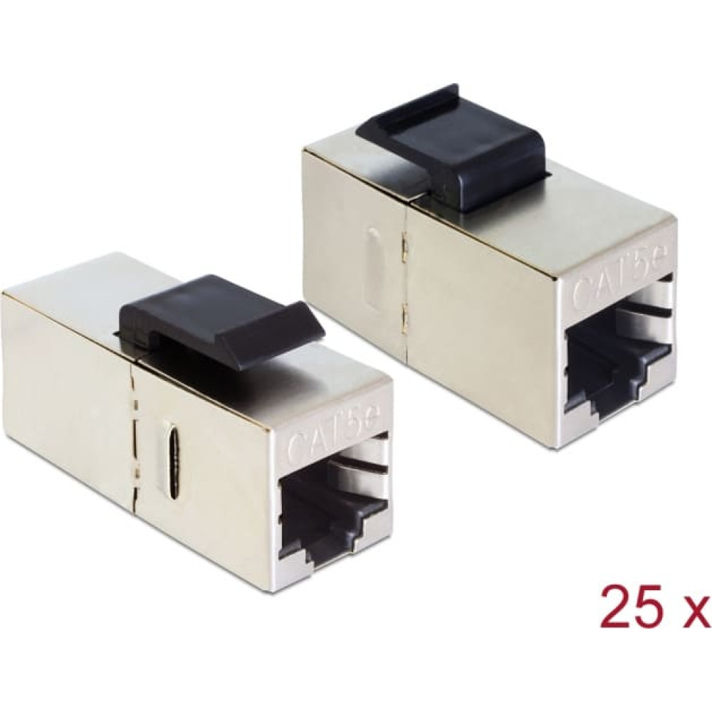 Delock Keystone Module RJ45 jack > RJ45 jack Cat.5e compact 25 pieces