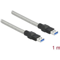 Delock USB 3.2 Gen 1 Cable Type-A male to Type-A male with metal jacket 1 m