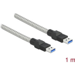 Delock USB 3.2 Gen 1 Cable Type-A male to Type-A male with metal jacket 1 m