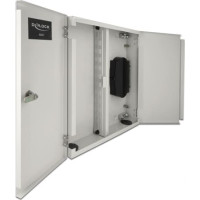 Delock Fiber optic wall distribution box with double door grey