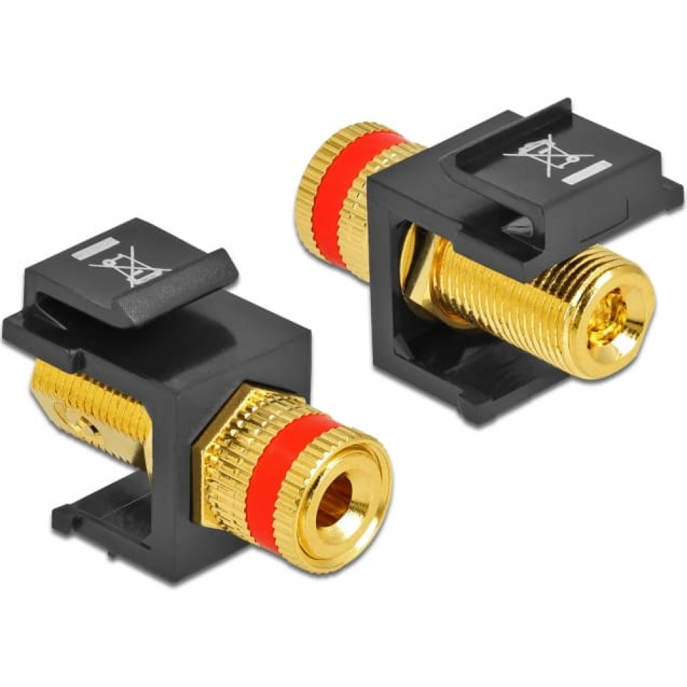 Delock Keystone module binding post > thread nut red / black