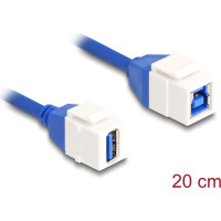 Delock Keystone Module Cable USB 5 Gbps Type-A female to USB Type-B female 20 cm blue
