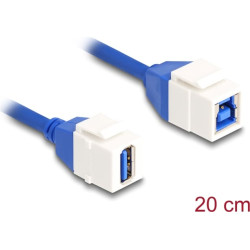 Delock Keystone Module Cable USB 5 Gbps Type-A female to USB Type-B female 20 cm blue