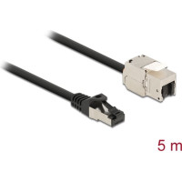 Delock Cable RJ45 plug to Keystone Module RJ45 jack Cat.6A 5 m black