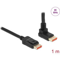 Delock DisplayPort cable male straight to male 90° upwards angled 8K 60 Hz 1 m