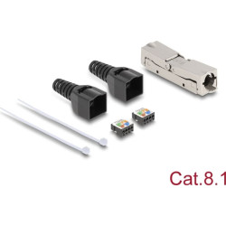 Delock RJ45 Coupler LSA to LSA with strain relief Cat.8.1 toolfree