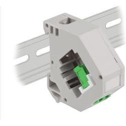 Delock DIN rail Adapter with Keystone LC Duplex female to LC Duplex female green