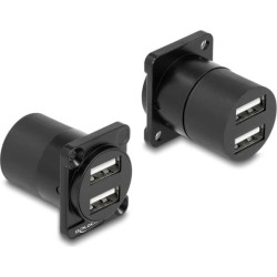 Delock D-Type Module USB 2.0 Type-A 2 x female to 2 x female