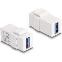 Delock Keystone Module USB 5 Gbps A female to USB 5 Gbps A female white (1:1)