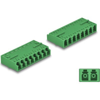 Delock Optical Fiber Coupler HD LC Octuplex female to LC Octuplex female green