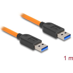 Delock USB 5 Gbps Cable USB Type-A male to USB Type-A male for tethered shooting 1 m orange