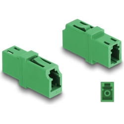 Delock Optical Fiber Coupler LC Simplex female to LC Simplex female APC green